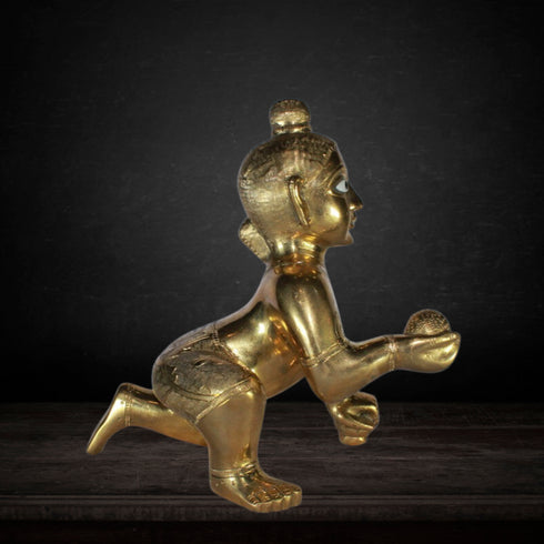 Brass Laddu Gopal Statue Murti Idol 2438g